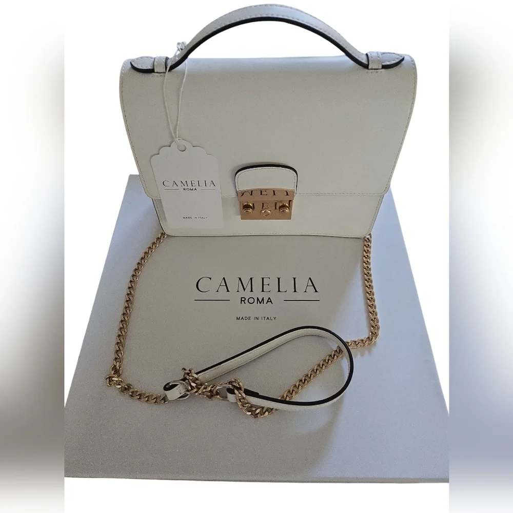 Camelia White Top Handle Crossbody Bag